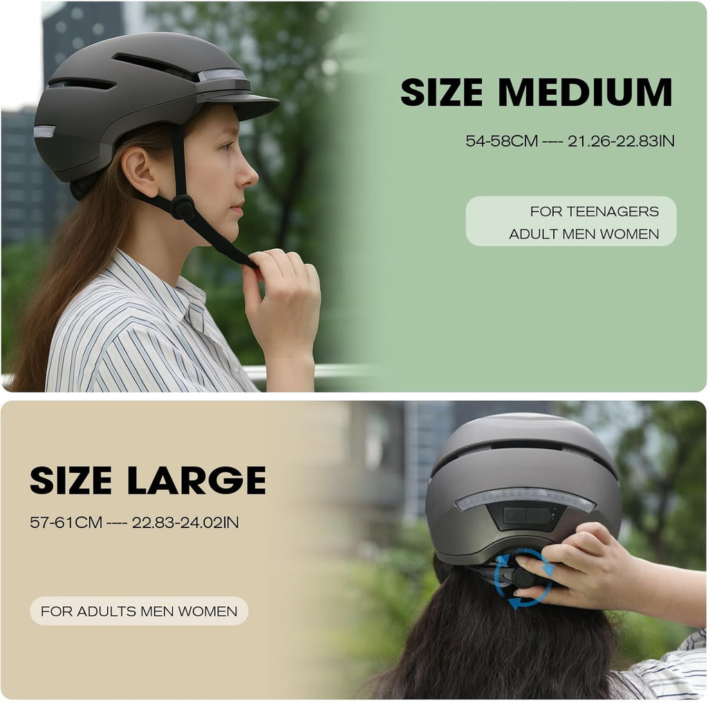 Bike Helmet with Turn Signals, NTA Certified up to 45Km/H, Bicycle Helmet for Men Women with USB Rechargeable Rear Light, Viser, Cycling Helmet for E-Bike & S-Pedelec,Scooter, Commuter, Adults