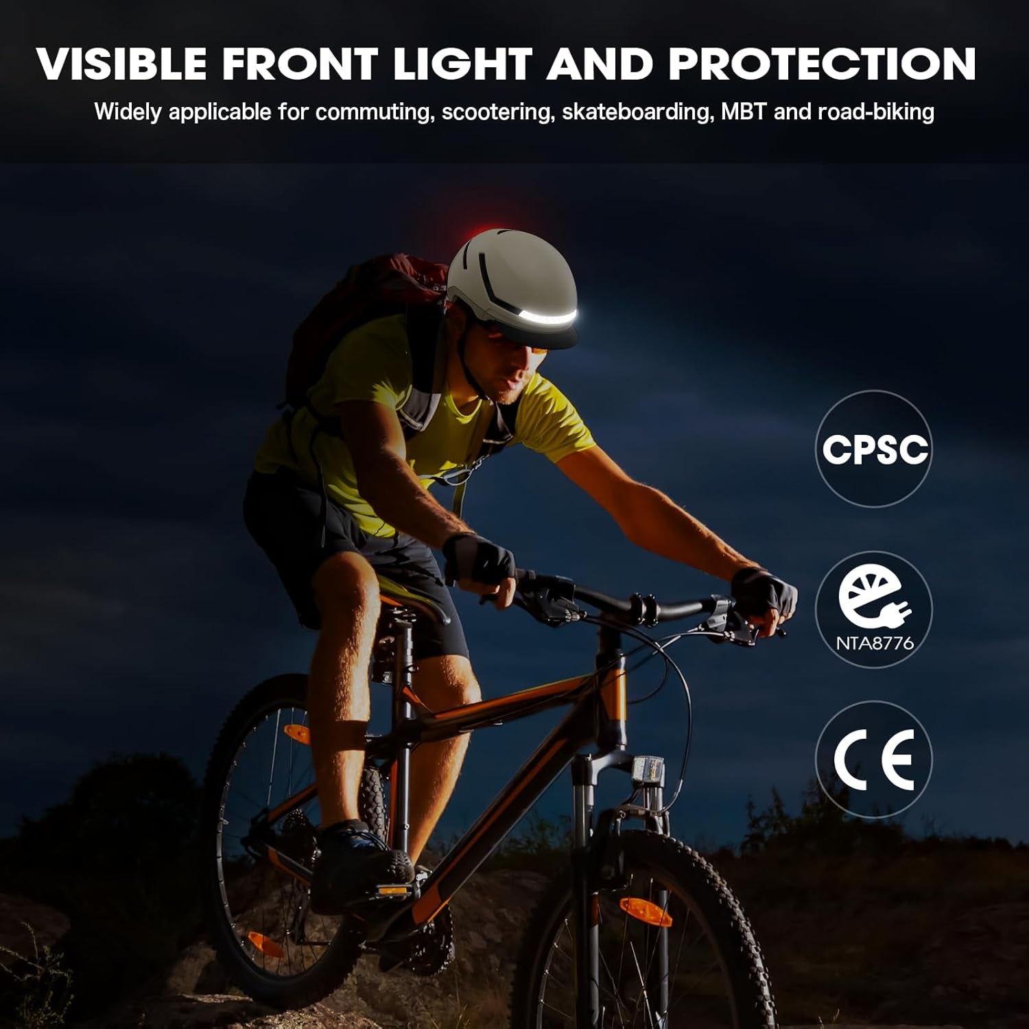 Bike Helmet with Turn Signals, NTA Certified up to 45Km/H, Bicycle Helmet for Men Women with USB Rechargeable Rear Light, Viser, Cycling Helmet for E-Bike & S-Pedelec,Scooter, Commuter, Adults