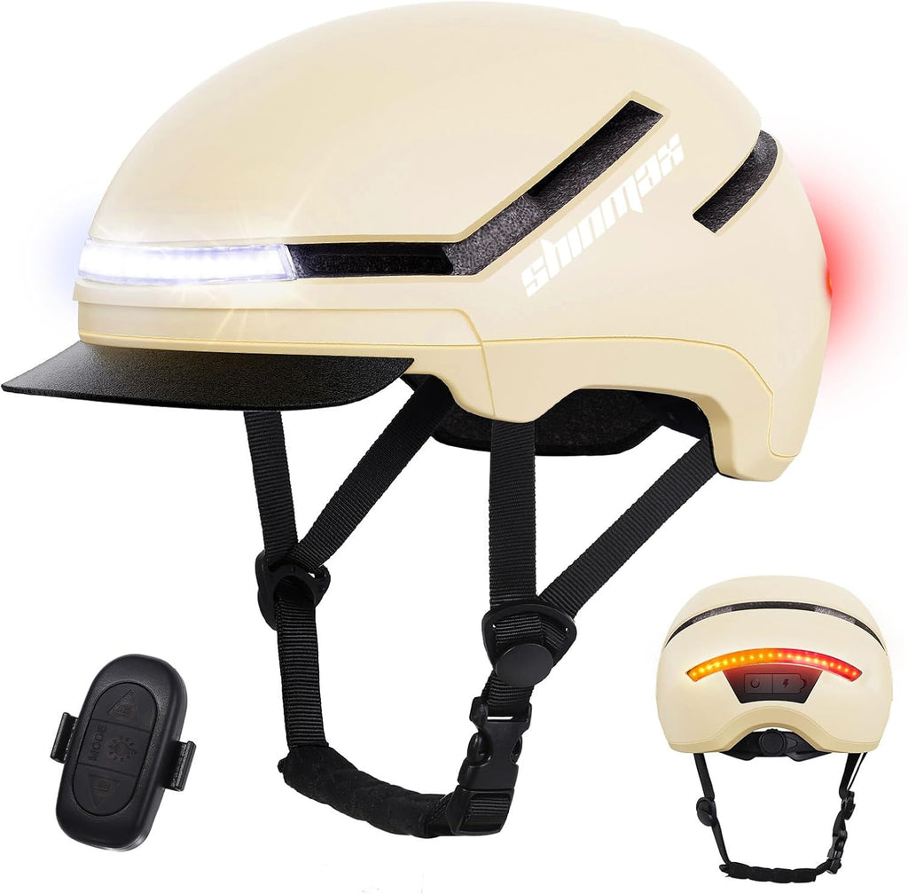 Bike Helmet with Turn Signals, NTA Certified up to 45Km/H, Bicycle Helmet for Men Women with USB Rechargeable Rear Light, Viser, Cycling Helmet for E-Bike & S-Pedelec,Scooter, Commuter, Adults