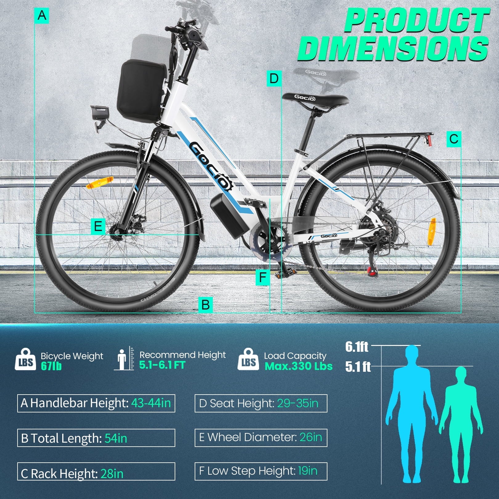 UL2849 Certified 26" Electric Bike for Adults, 750W Peak Motor, 48V 7.8Ah Battery, 19.8 Mph 7-Speed Commuter Ebike with Disc Brakes