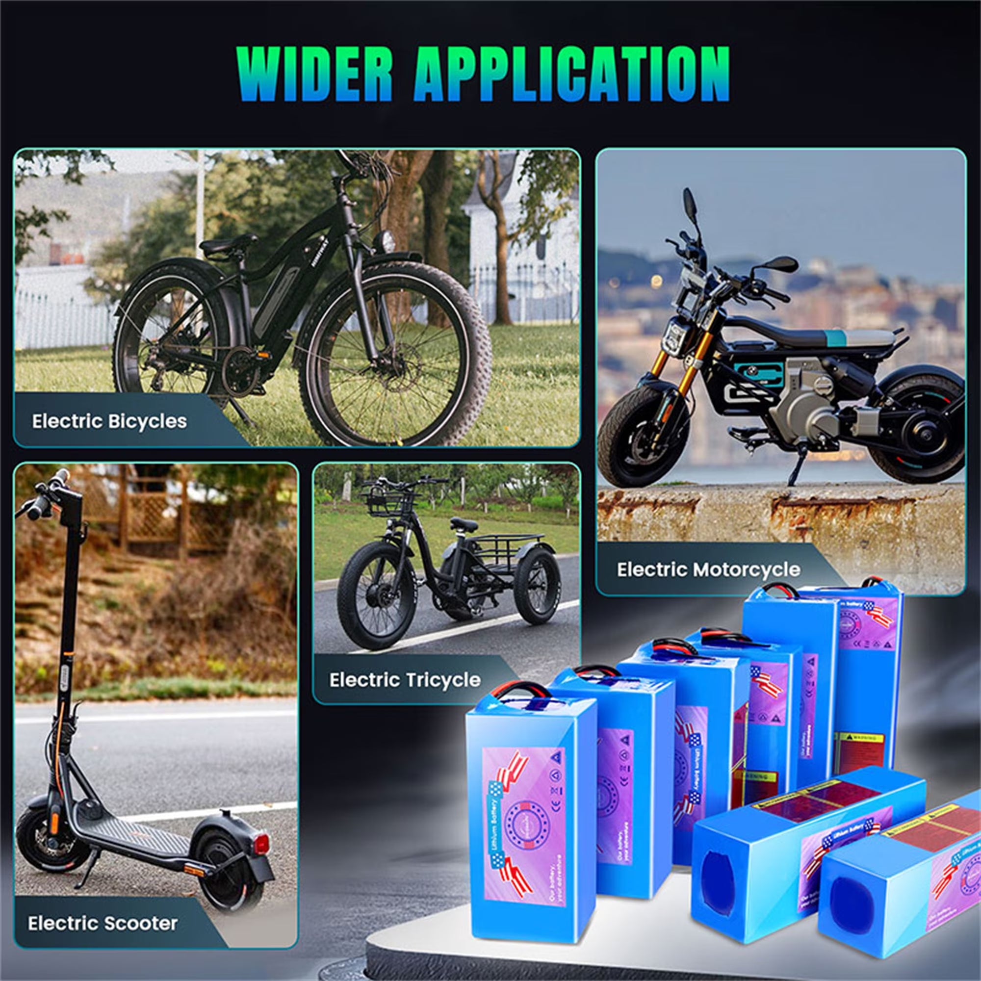 48V 8Ah Ebike Battery 48V Lithium Battery 30A BMS with Charger 48V Battery for 750W Electric Bike Motorcycle