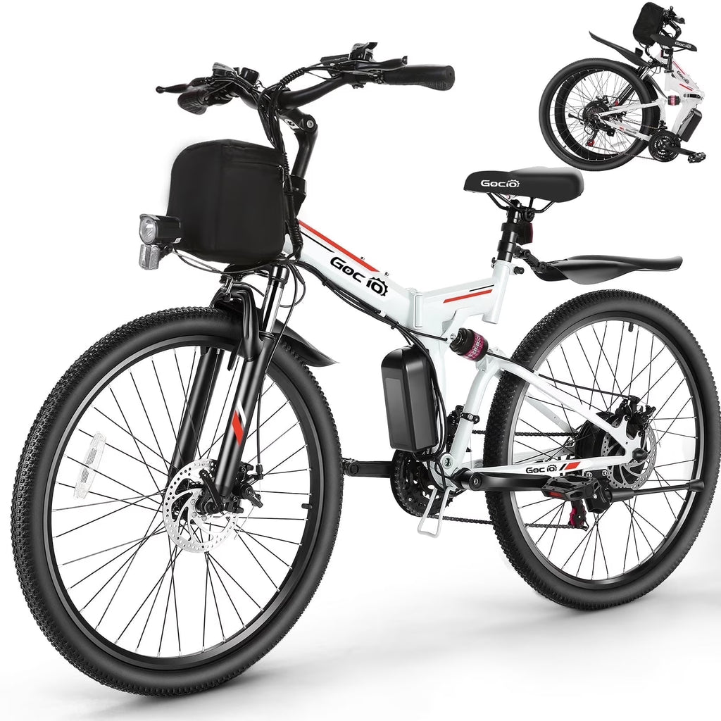 26" Folding Electric Bike for Adults, 750W Peak Motor 48V 7.8Ah Battery, 21 Speed Mountain Ebike, UL2849