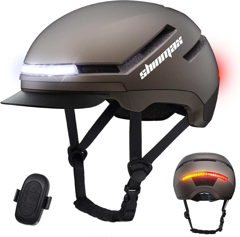 Bike Helmet with Turn Signals, NTA Certified up to 45Km/H, Bicycle Helmet for Men Women with USB Rechargeable Rear Light, Viser, Cycling Helmet for E-Bike & S-Pedelec,Scooter, Commuter, Adults