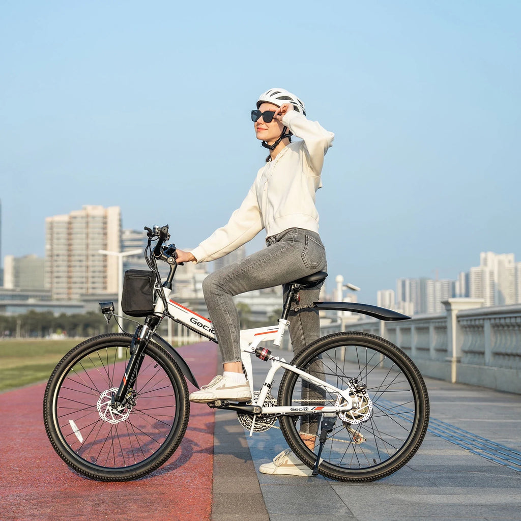 26" Folding Electric Bike for Adults, 750W Peak Motor 48V 7.8Ah Battery, 21 Speed Mountain Ebike, UL2849