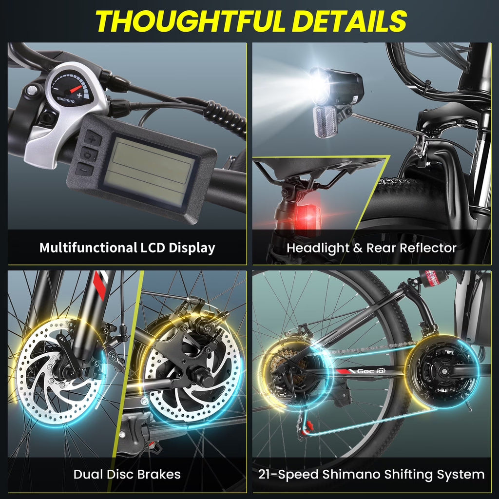 26" Folding Electric Bike for Adults, 750W Peak Motor 48V 7.8Ah Battery, 21 Speed Mountain Ebike, UL2849