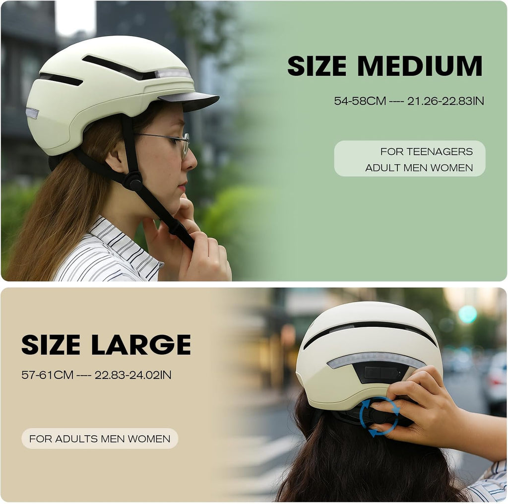 Bike Helmet with Turn Signals, NTA Certified up to 45Km/H, Bicycle Helmet for Men Women with USB Rechargeable Rear Light, Viser, Cycling Helmet for E-Bike & S-Pedelec,Scooter, Commuter, Adults